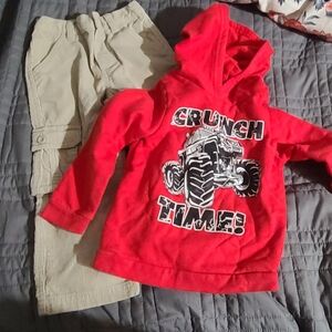 Boys Set Outfit Size 3T Red Crunch Time Hoodie & Koala Kids Pants